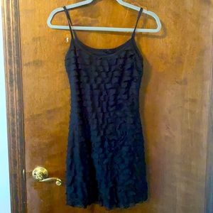 Fitted black tank dress with flow
